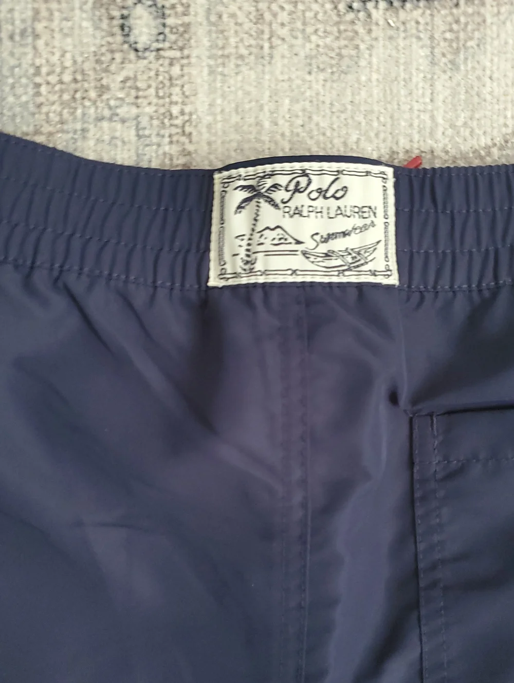 NWT Polo Ralph Lauren Teen Boys Navy Red Swim Trunks Swimsuit SzL (14-16)